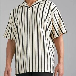 Striped Black and White Men's Shirt